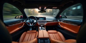 BMW 7 Series chauffeur interior with luxurious leather seats and advanced features